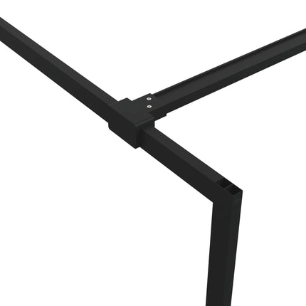 brusevæg 90x195 cm halvmatteret sikkerhedsglas sort