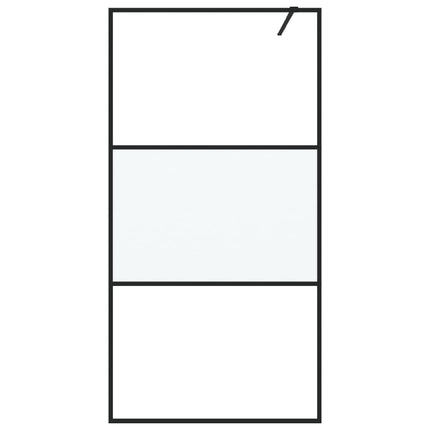 brusevæg 100x195 cm halvmatteret sikkerhedsglas sort
