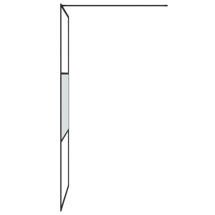 brusevæg 100x195 cm halvmatteret sikkerhedsglas sort