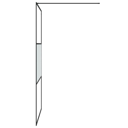brusevæg 115x195 cm halvmatteret sikkerhedsglas sort