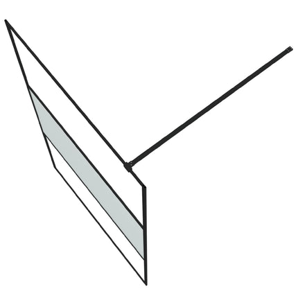 brusevæg 115x195 cm halvmatteret sikkerhedsglas sort