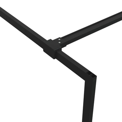 brusevæg 115x195 cm halvmatteret sikkerhedsglas sort