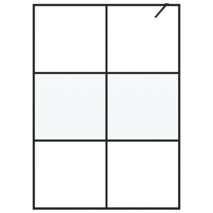 brusevæg 140x195 cm halvmatteret sikkerhedsglas sort