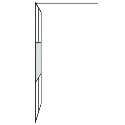 brusevæg 140x195 cm halvmatteret sikkerhedsglas sort