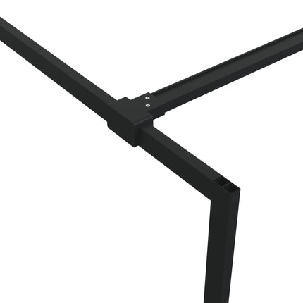 brusevæg 140x195 cm halvmatteret sikkerhedsglas sort