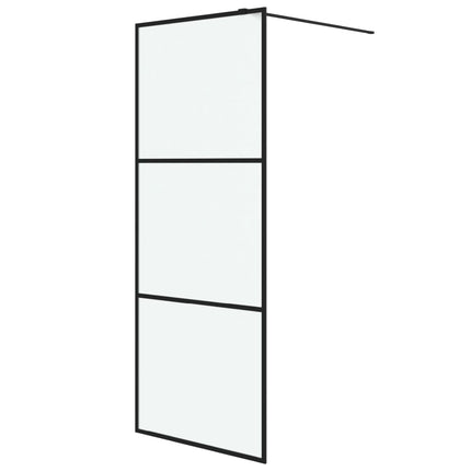 brusevæg 80x195 cm matteret sikkerhedsglas sort