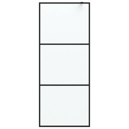 brusevæg 80x195 cm matteret sikkerhedsglas sort