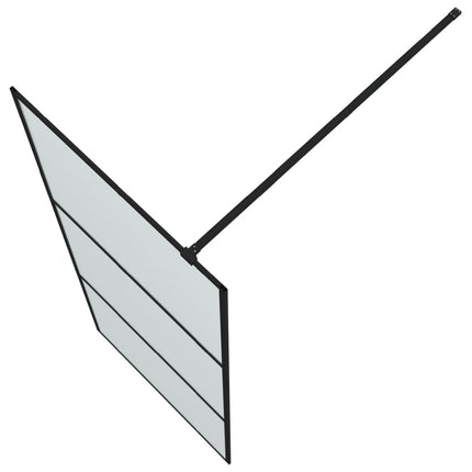 brusevæg 80x195 cm matteret sikkerhedsglas sort