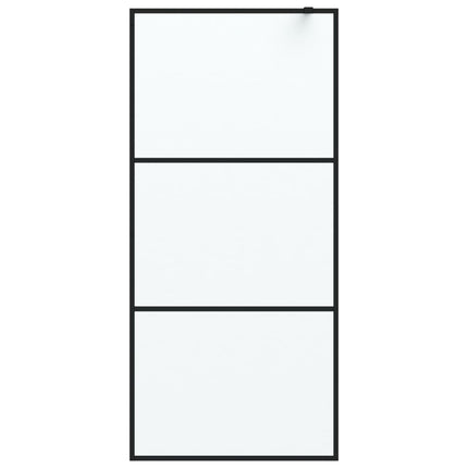 brusevæg 90x195 cm matteret sikkerhedsglas sort