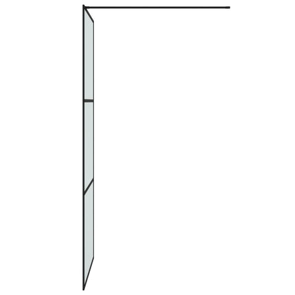 brusevæg 90x195 cm matteret sikkerhedsglas sort