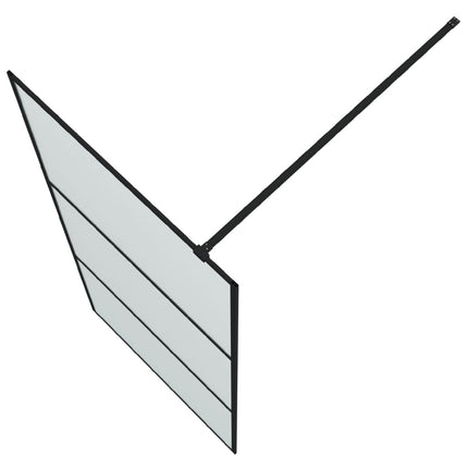 brusevæg 90x195 cm matteret sikkerhedsglas sort