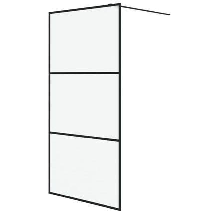 brusevæg 100x195 cm matteret sikkerhedsglas sort