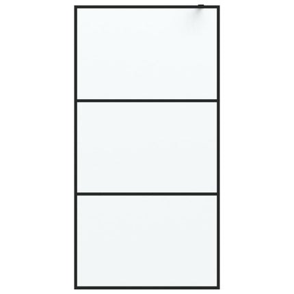 brusevæg 100x195 cm matteret sikkerhedsglas sort