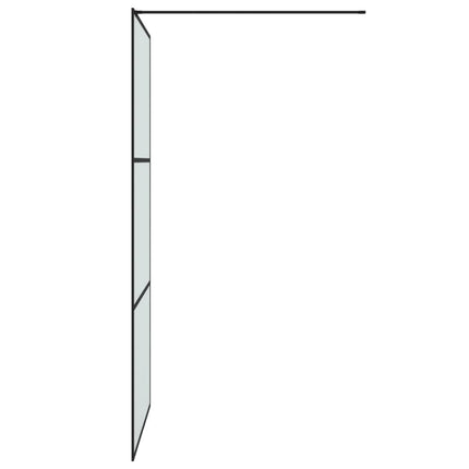 brusevæg 100x195 cm matteret sikkerhedsglas sort