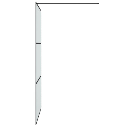 brusevæg 115x195 cm matteret sikkerhedsglas sort