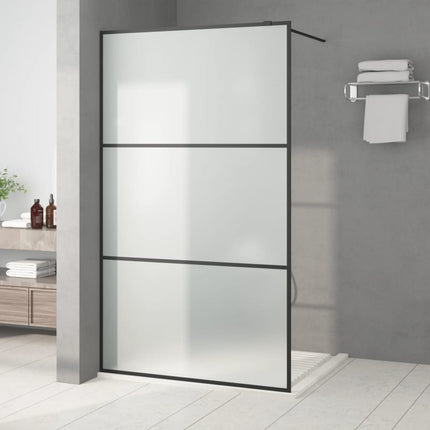 brusevæg 115x195 cm matteret sikkerhedsglas sort