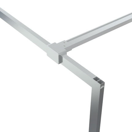 brusevæg 80x195 cm klart sikkerhedsglas sølvfarvet