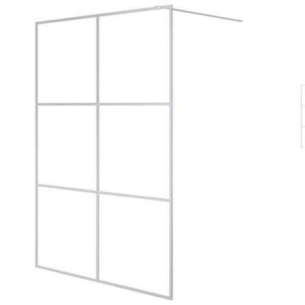 brusevæg 140x195 cm klart sikkerhedsglas sølvfarvet