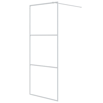 brusevæg 80x195 cm klart sikkerhedsglas hvid