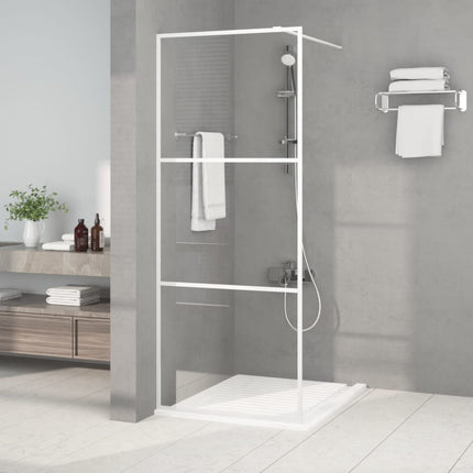 brusevæg 80x195 cm klart sikkerhedsglas hvid