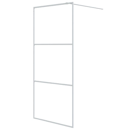 brusevæg 90x195 cm klart sikkerhedsglas hvid