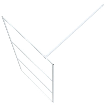 brusevæg 90x195 cm klart sikkerhedsglas hvid