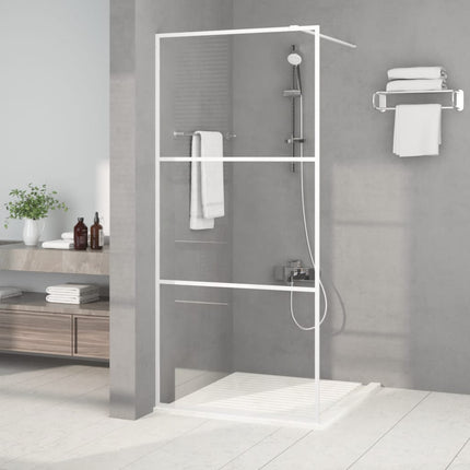 brusevæg 90x195 cm klart sikkerhedsglas hvid