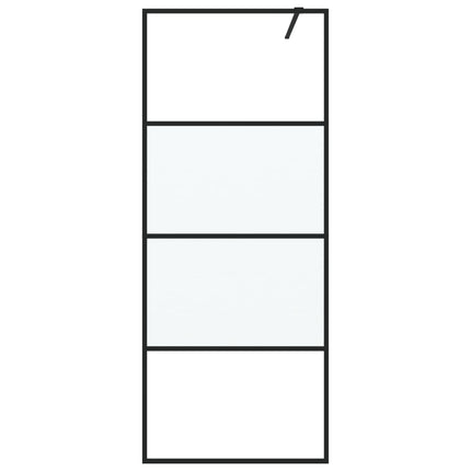 brusevæg 80x195 cm halvmatteret sikkerhedsglas sort