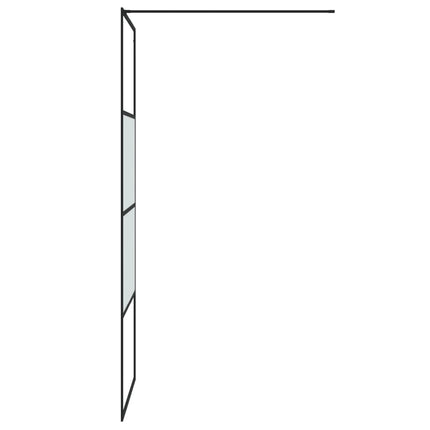 brusevæg 80x195 cm halvmatteret sikkerhedsglas sort