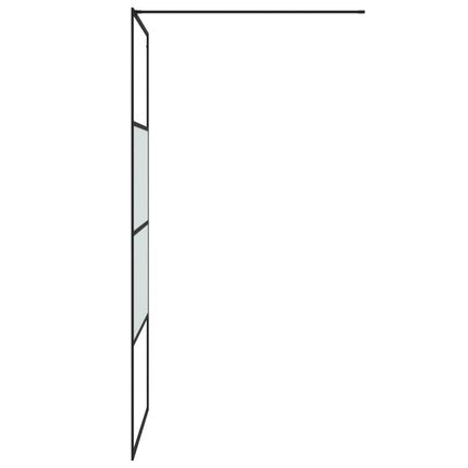 brusevæg 90x195 cm halvmatteret sikkerhedsglas sort