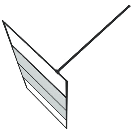 brusevæg 90x195 cm halvmatteret sikkerhedsglas sort