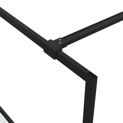 brusevæg 90x195 cm halvmatteret sikkerhedsglas sort