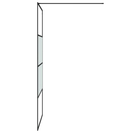 brusevæg 100x195 cm halvmatteret sikkerhedsglas sort