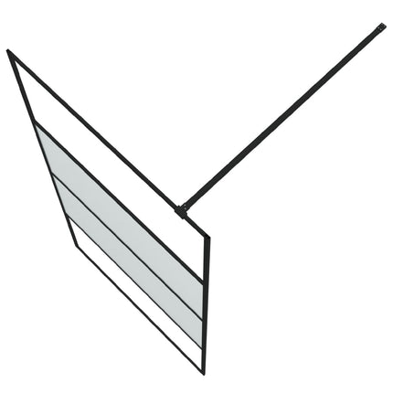 brusevæg 100x195 cm halvmatteret sikkerhedsglas sort