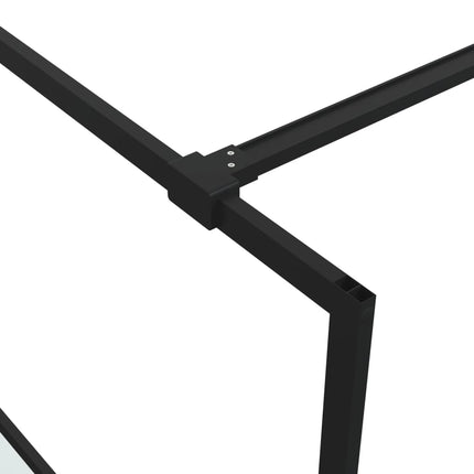 brusevæg 100x195 cm halvmatteret sikkerhedsglas sort