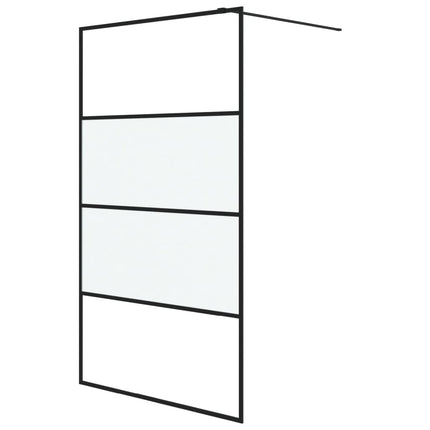 brusevæg 115x195 cm halvmatteret sikkerhedsglas sort