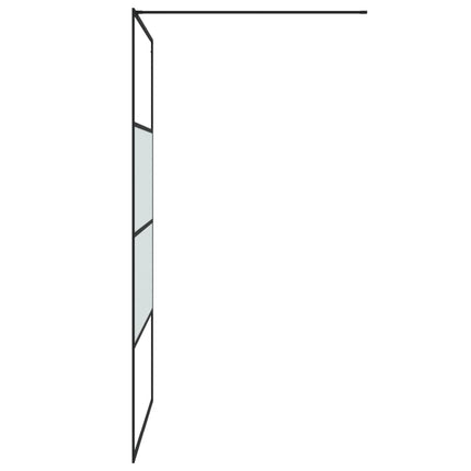 brusevæg 115x195 cm halvmatteret sikkerhedsglas sort