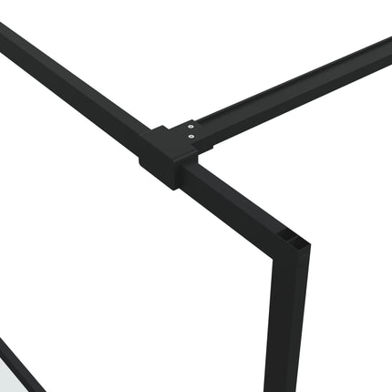 brusevæg 115x195 cm halvmatteret sikkerhedsglas sort