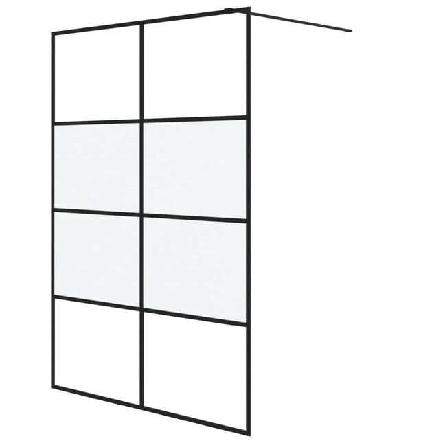 brusevæg 140x195 cm halvmatteret sikkerhedsglas sort
