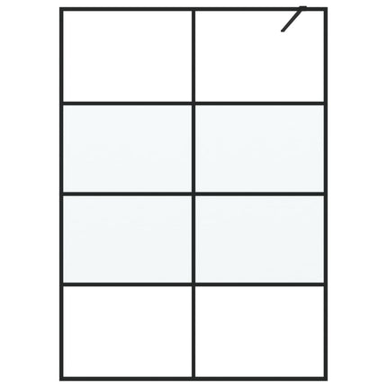 brusevæg 140x195 cm halvmatteret sikkerhedsglas sort