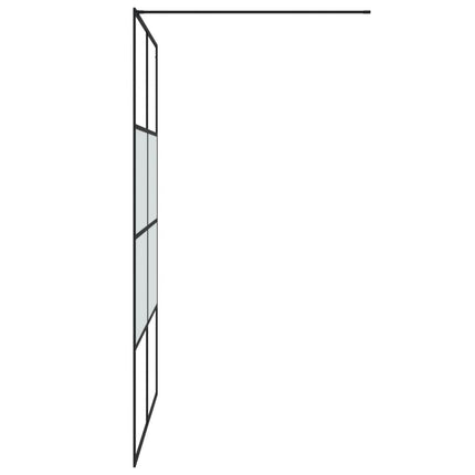 brusevæg 140x195 cm halvmatteret sikkerhedsglas sort