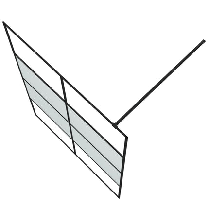 brusevæg 140x195 cm halvmatteret sikkerhedsglas sort