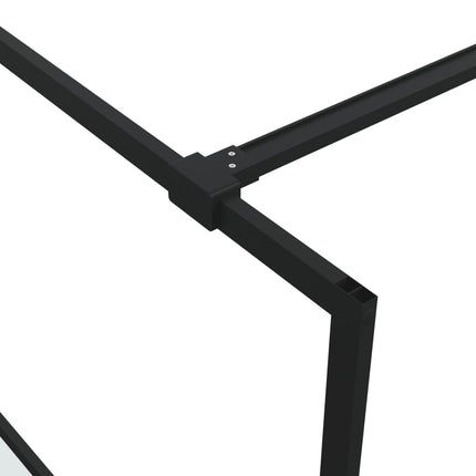 brusevæg 140x195 cm halvmatteret sikkerhedsglas sort