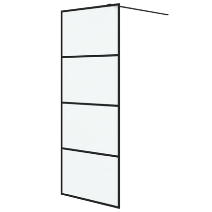 brusevæg 80x195 cm matteret sikkerhedsglas sort