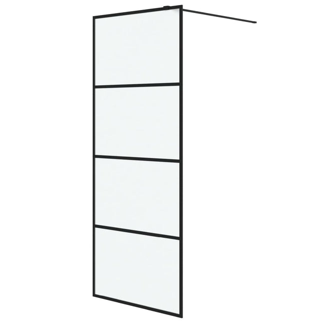 brusevæg 80x195 cm matteret sikkerhedsglas sort