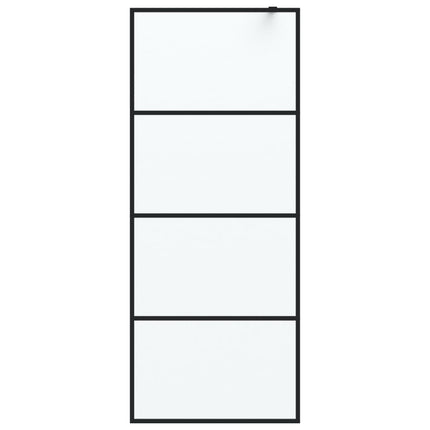 brusevæg 80x195 cm matteret sikkerhedsglas sort