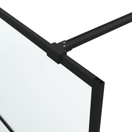 brusevæg 80x195 cm matteret sikkerhedsglas sort