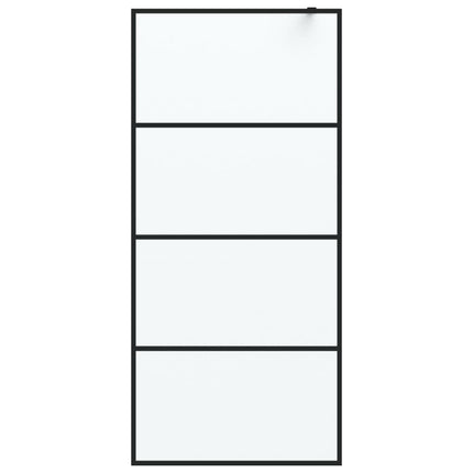 brusevæg 90x195 cm matteret sikkerhedsglas sort