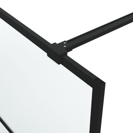brusevæg 90x195 cm matteret sikkerhedsglas sort