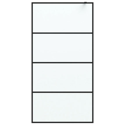 brusevæg 100x195 cm matteret sikkerhedsglas sort
